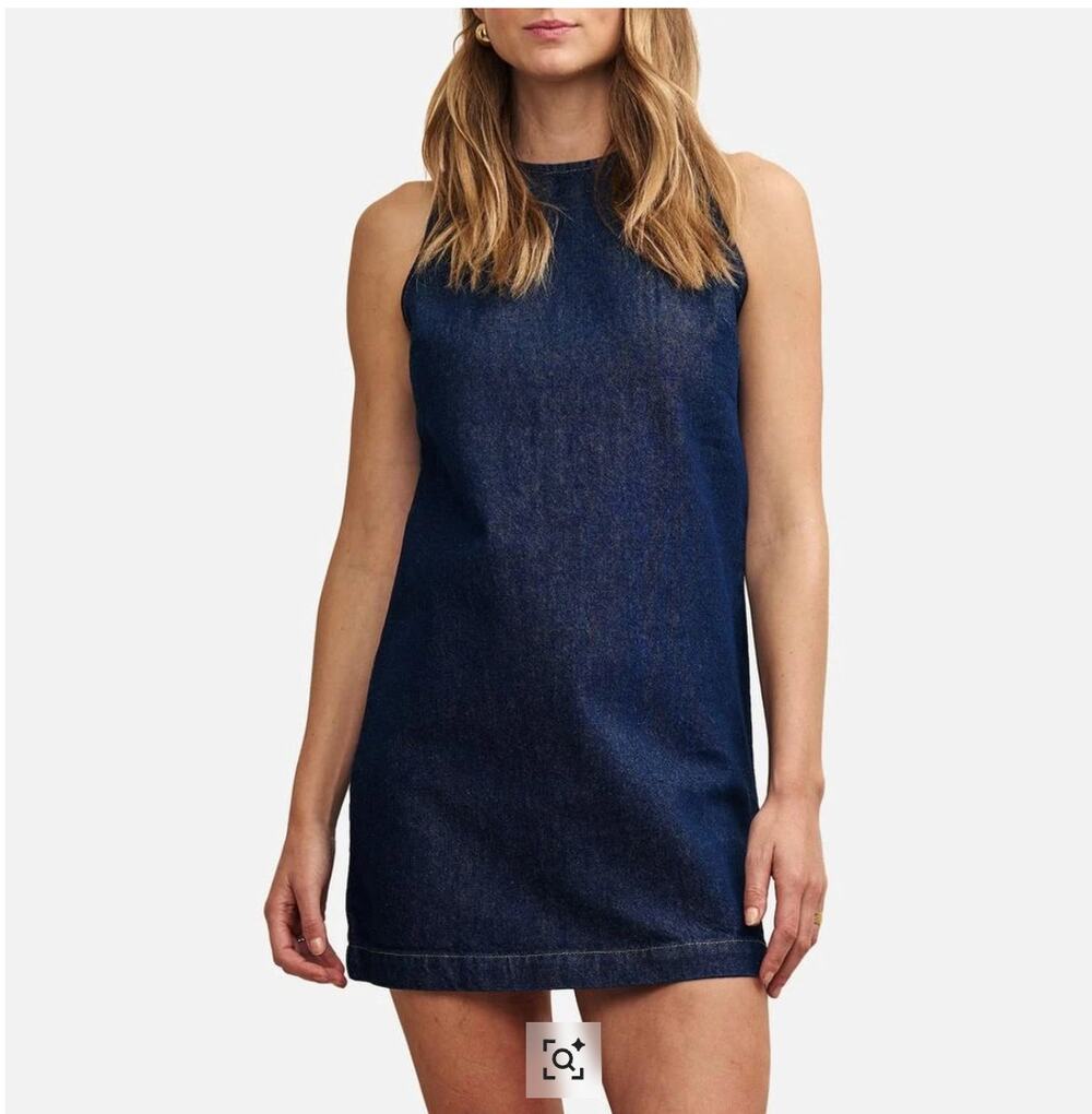 Nobody’s Child Palermo Racer Denim Dress Blue Sleeveless Mini Size 6